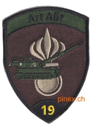 Bild von Artillerie Abt 19 schwarz Badge mit Klett